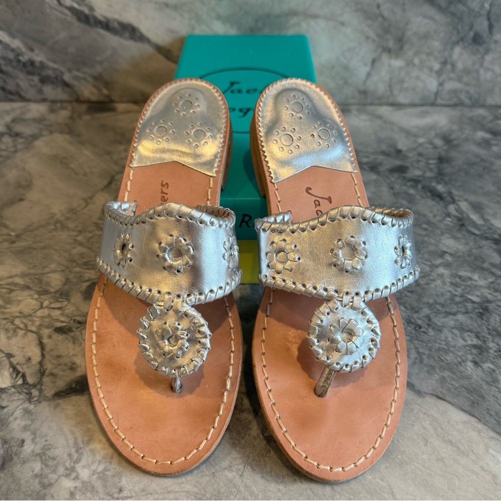 JACK ROGERS Silver Sandals *Excellent Condition*